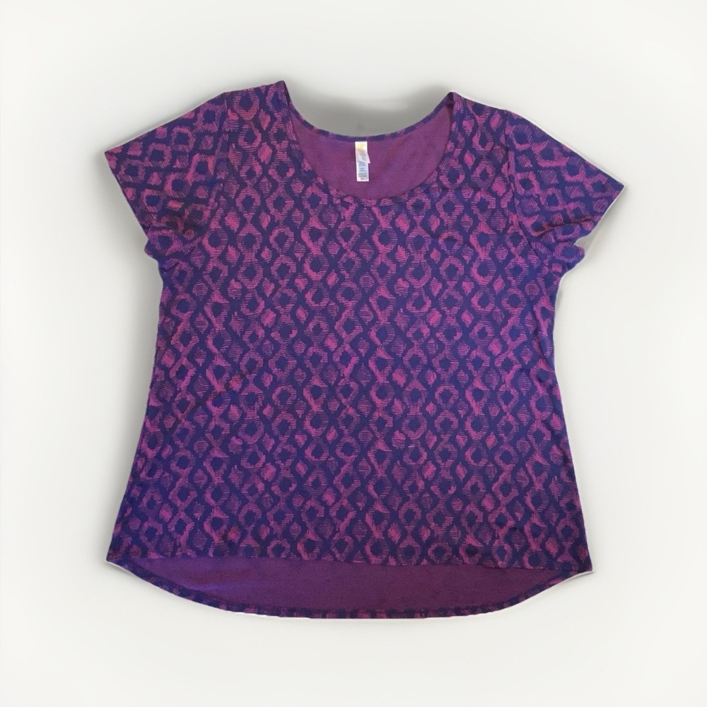 Lularoe Classic T knit top in Pink Purple Navy  Design Short Sleeves Size 2X